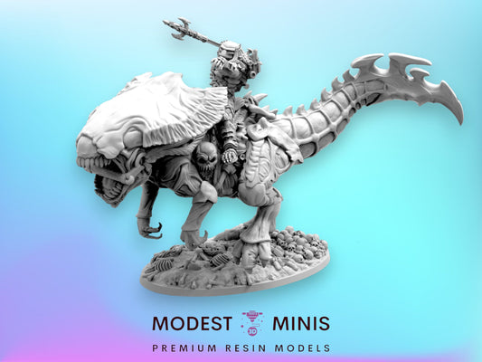 Xenosaur Rider C - 32mm Scale Alien Miniature | RPG | Sci fi | Cyberpunk | Role Playing | DnD | Papsikel