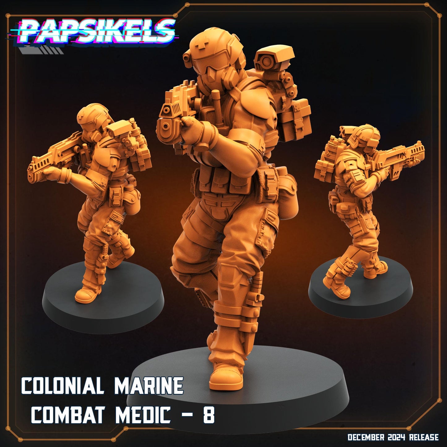 10pc Combat Medic Team - 32mm Scale Cyberpunk Miniature | RPG | Sci fi | AvP | Role Playing | DnD | Papsikel