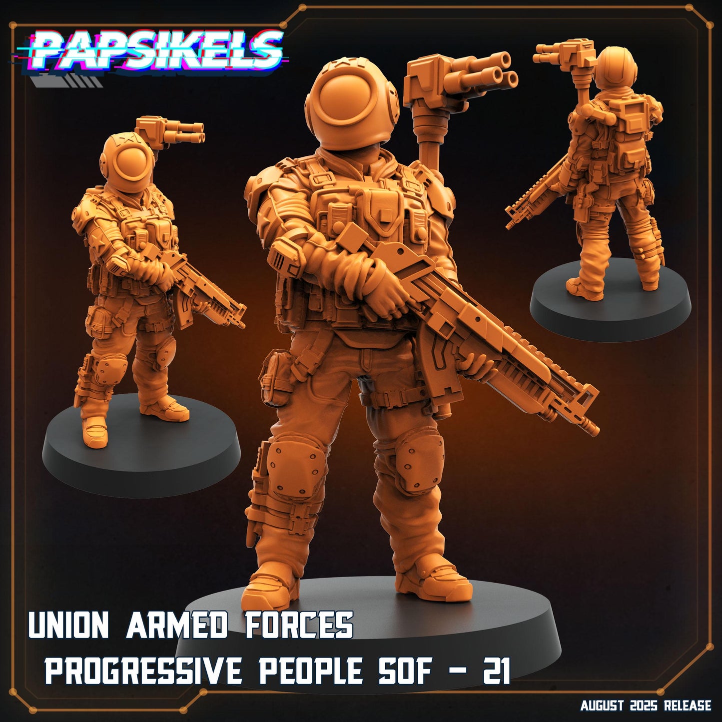 Progressive Peoples 21-24 - 32mm Scale Alien Miniature | RPG | Sci fi | Role Playing | DnD | Papsikel
