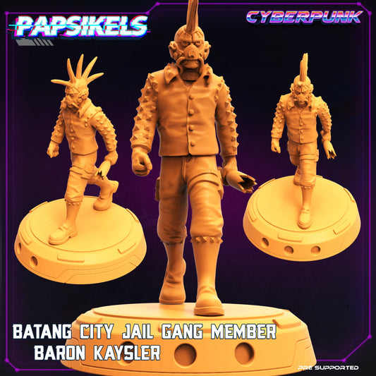 Cyberpunk Baron Kaysler - 32mm Scale Alien Miniature  | Batang City | Papsikels