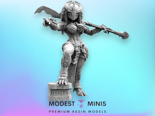 Raven Vixen Skull Hunter - 32mm Scale Alien Miniature | RPG | Sci fi | Cyberpunk | Role Playing | DnD | Papsikel