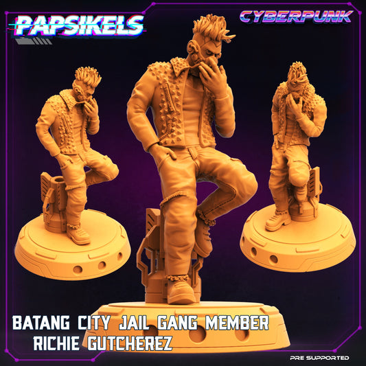 Cyberpunk Richie Gutcherez - 32mm Scale Alien Miniature  | Batang City | Papsikels