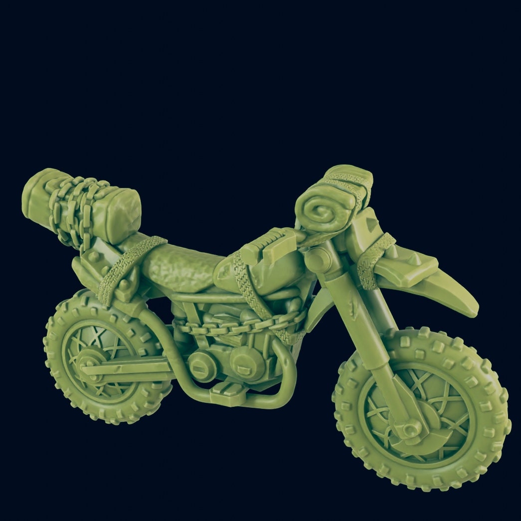 Dirt Bike Motorcycle | 28mm - 54mm Scale | Survivor Terrain | Fantasy Scatter | Sci Fi Terrain | Superhero