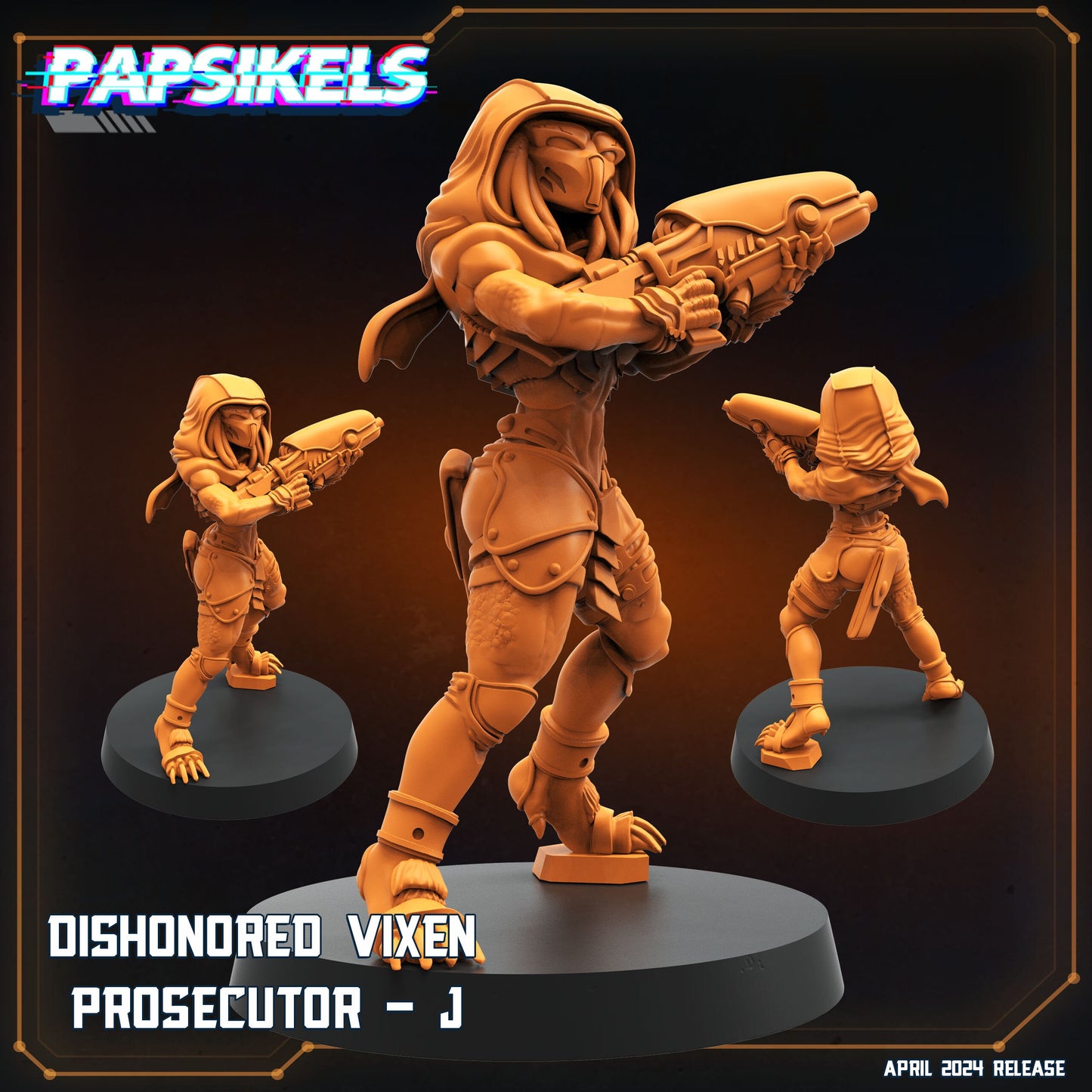 Dishonored Vixen Persecutor Squad H-K - Resin 3D Print Miniature | RPG | Sci fi | Cyberpunk | Role Playing | DnD | Papsikel Xenowars