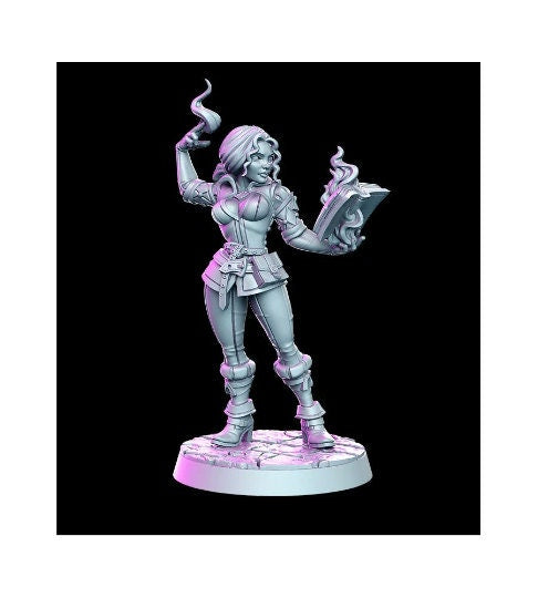 Silveria Female Wizard - 32mm Scale DnD Miniature | Dungeons and Dragons | JRPG Mini - RN Estudio