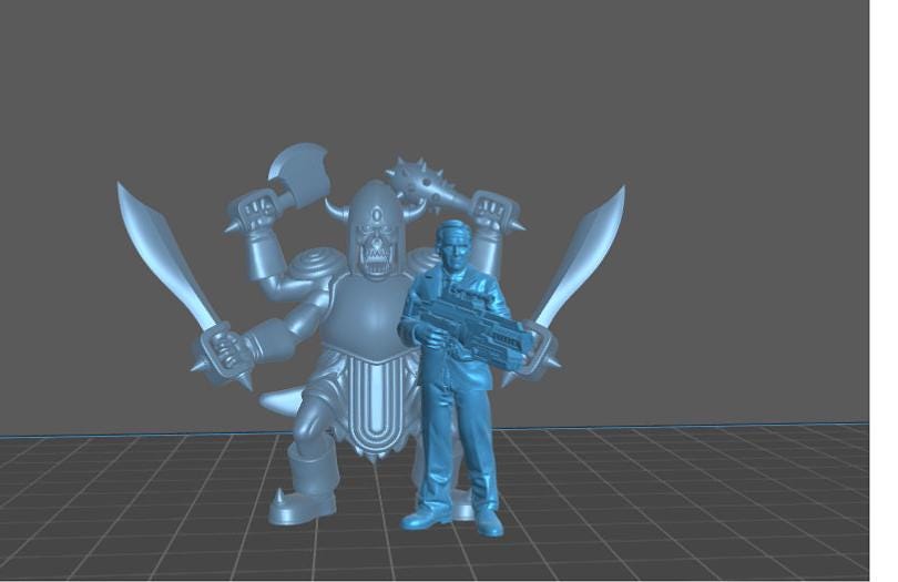 DQ 4armdemon - 32mm Scale DnD Miniature | Dungeons and Dragons | Classic JRPG Mini - RN Estudio