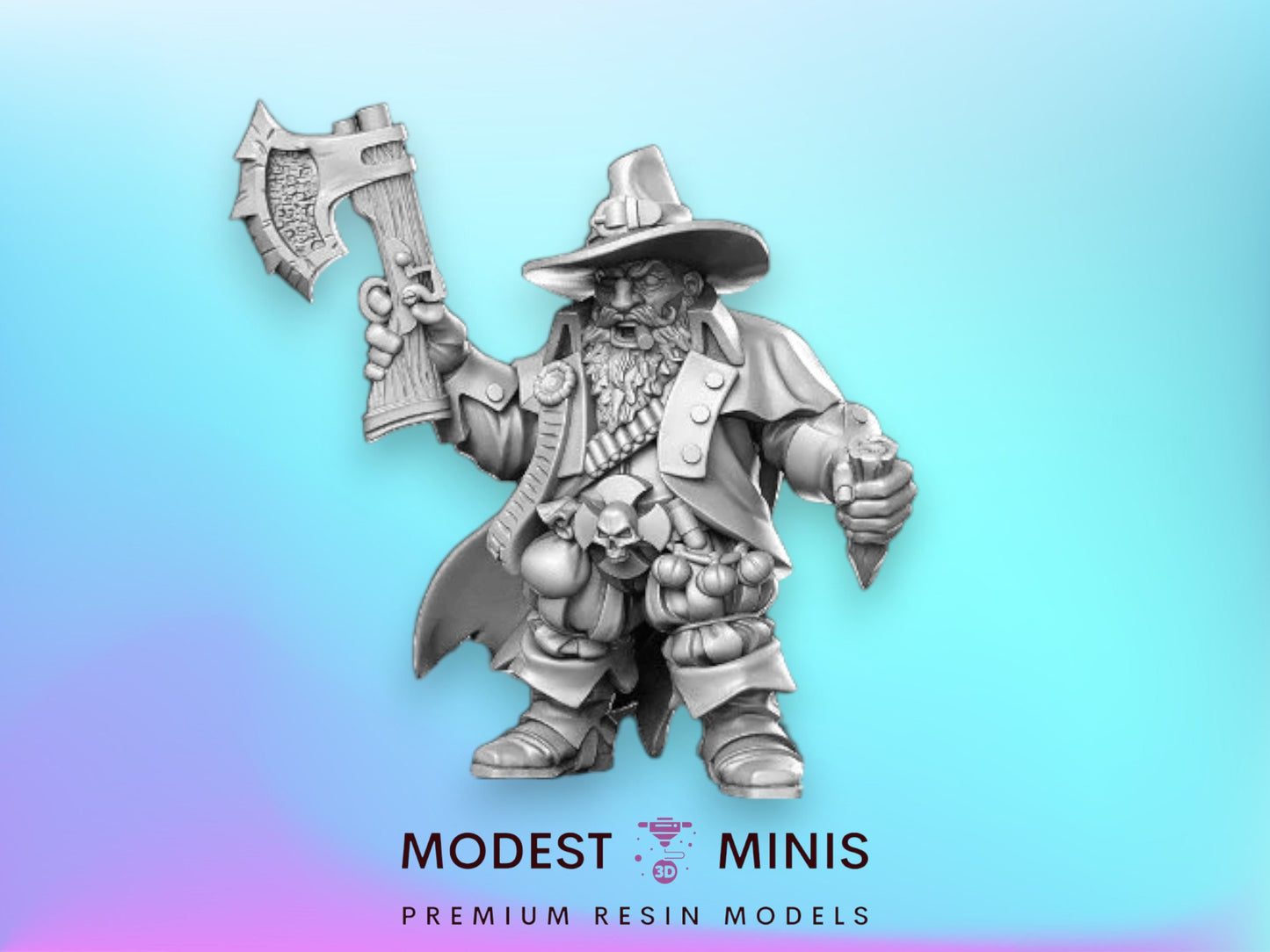 Balur Dwarf Vampire Hunter - 32mm Scale DnD Miniature | Dungeons and Dragons | JRPG Mini - RN Estudio