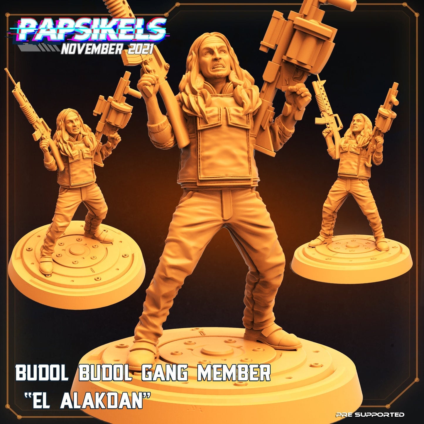 Gang Member Alakdan - 32mm Scale Alien Miniature | RPG | Sci fi | Cyberpunk | Role Playing | DnD | Papsikel