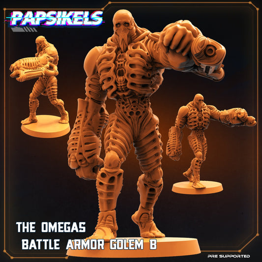 Omega Battle Armor Golem B - 32mm Scale Alien Miniature | RPG | Sci fi | Cyberpunk | Role Playing | DnD | Papsikel