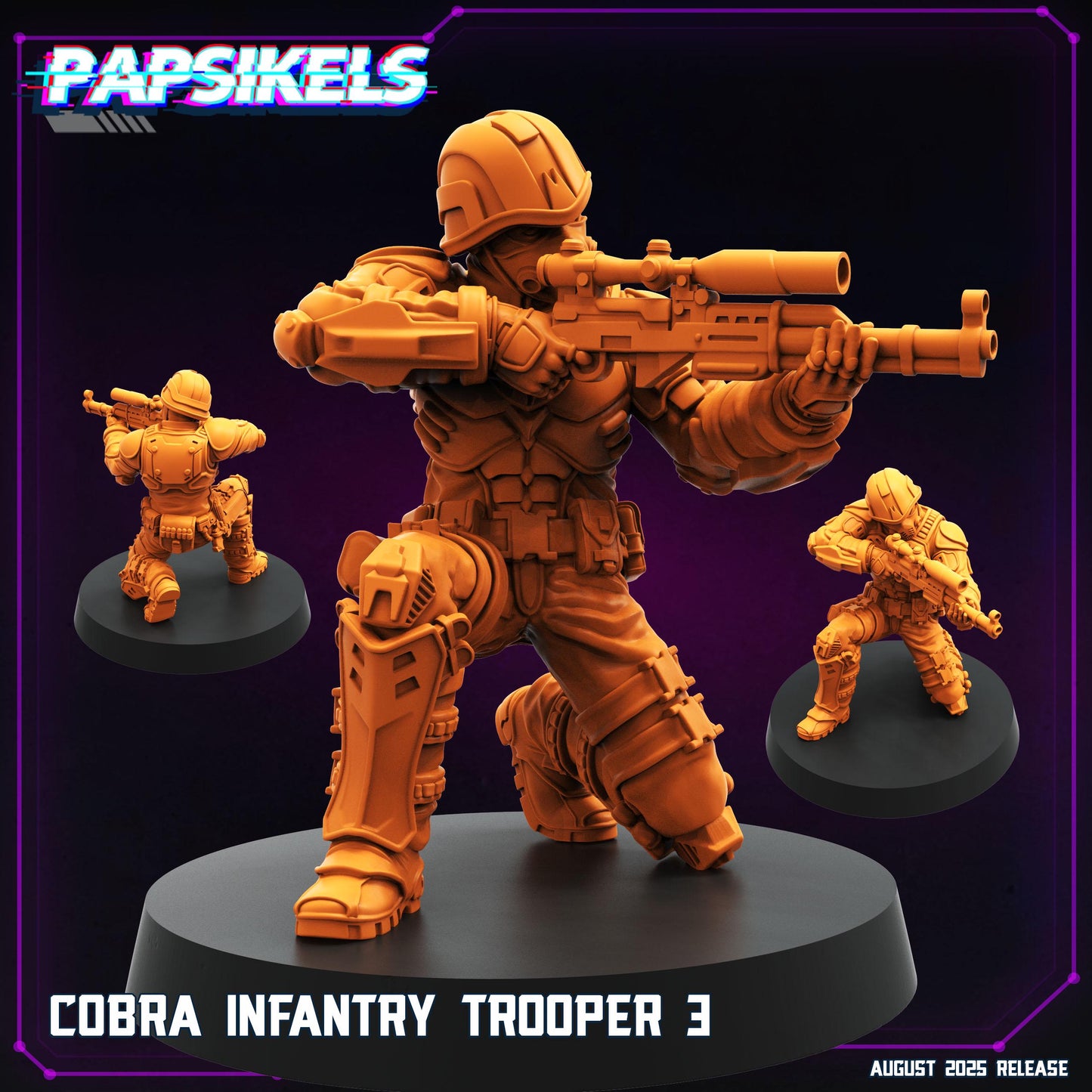 Cobra Infantry Troopers 1-6  - 32mm Scale Cyberpunk Mini  | Papsikels