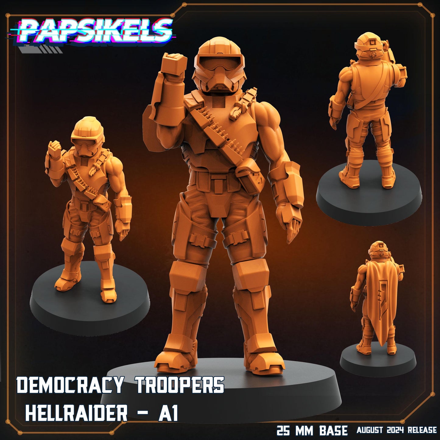Hellraiders 6pc Set - 32mm Scale Alien Miniature | RPG | Sci fi | Role Playing | DnD | Papsikel