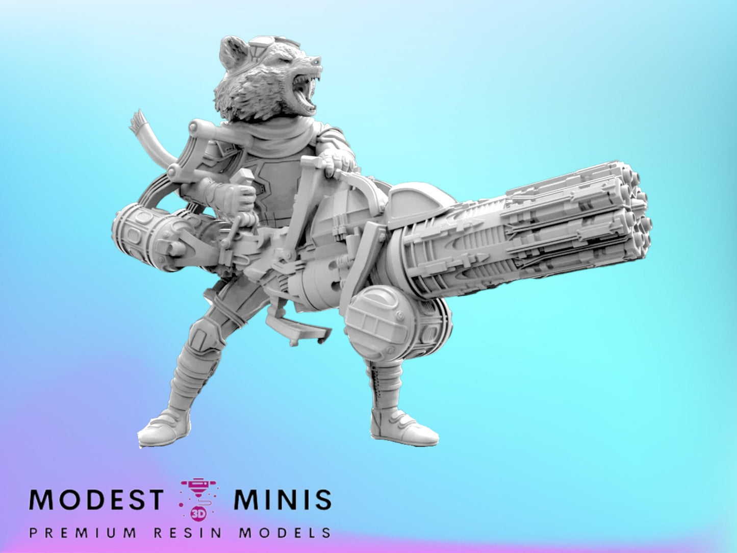 Heavy Gunner Racoon - 40mm  Miniature | Crisis Protocol Proxy | Trident