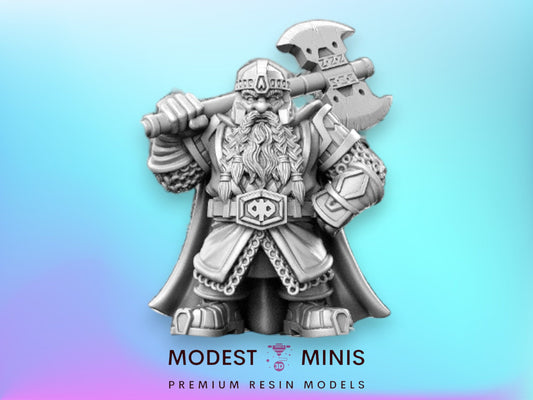 Dwarf Warrior Uddir - 32mm Scale DnD Miniature | Dungeons and Dragons | JRPG Mini - RN Estudio