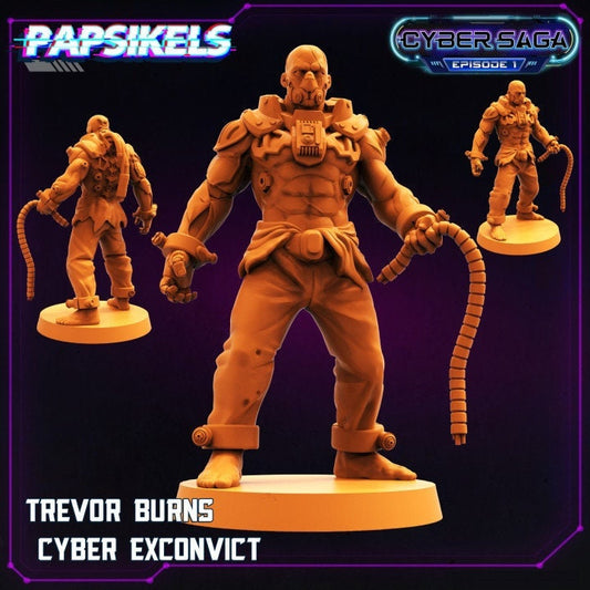 Trevor Burns Cyber Convict - 32mm Scale Alien Miniature  | Cyberpunk | Papsikels