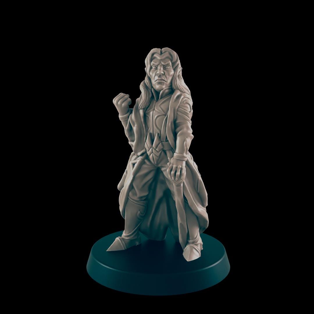 Elven Nobles Set  | 25mm - 100mm Scale | DnD | EC3D Fantasy Mini | Everyday Folk