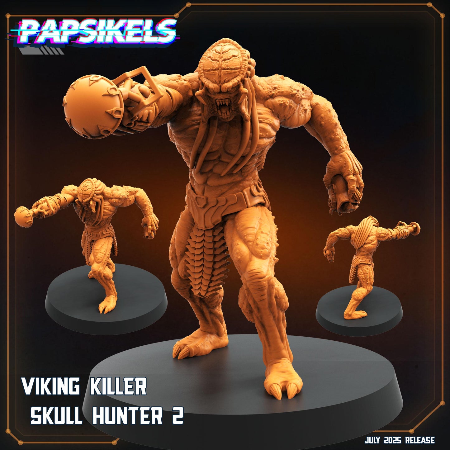 Viking Killer Skull Hunter - Resin 3D Print Alien Miniature | RPG | Sci fi | Cyberpunk | Role Playing | DnD | Papsikel