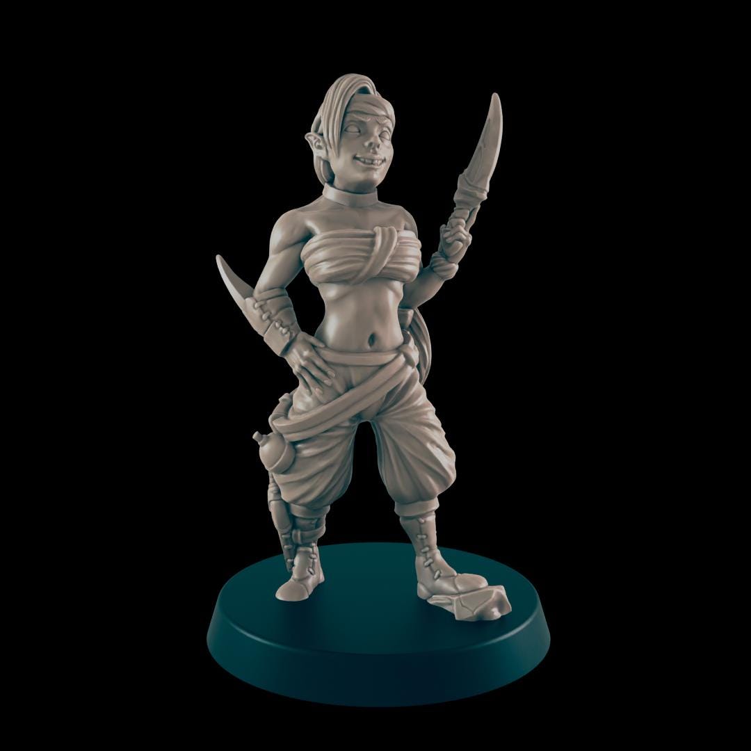 Kiss of Death Female Assassins | 25mm - 100mm Scale | DnD | EC3D Fantasy Mini | Everyday Folk