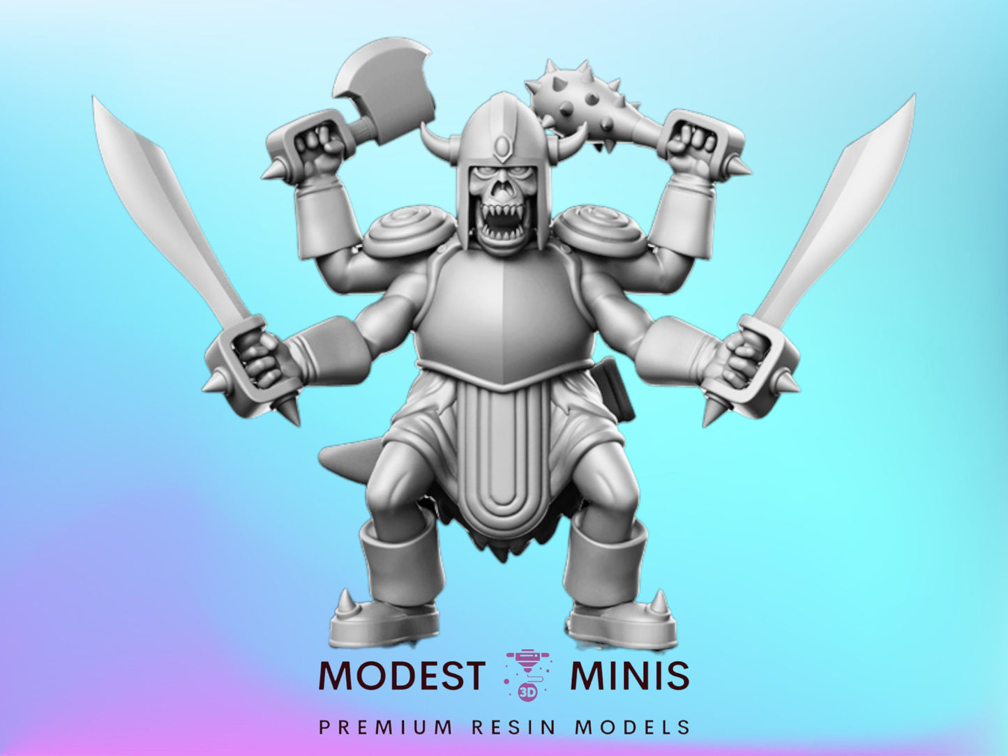 DQ 4armdemon - 32mm Scale DnD Miniature | Dungeons and Dragons | Classic JRPG Mini - RN Estudio