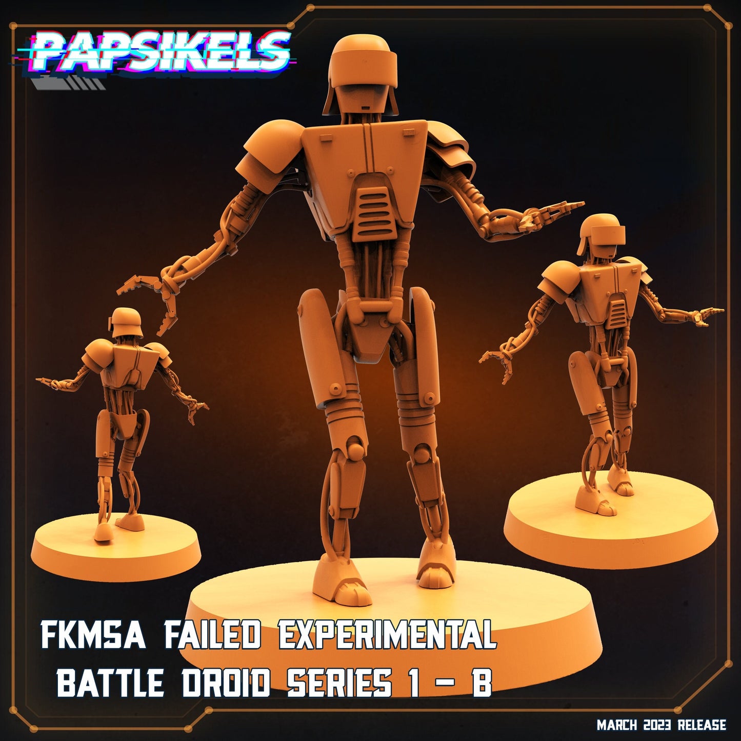 Failed Experimental Droid Series 1 B - 32mm Scale Miniature | RPG | Sci fi | Cyberpunk | Role Playing | Papsikel