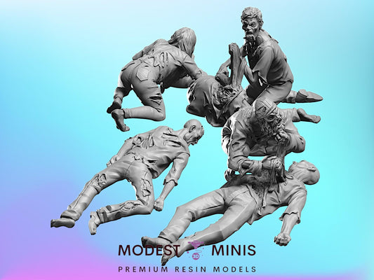 Idle Zombies 2 Set | 28mm - 100mm Scale Resin Mini | Zombicide | Vaultz