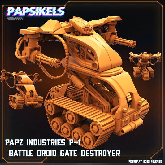 P1 Droid Gate Destroyer - Resin 3D Print Alien Miniature | RPG | Sci fi | Cyberpunk | Role Playing | DnD | Papsikel Star Entrance