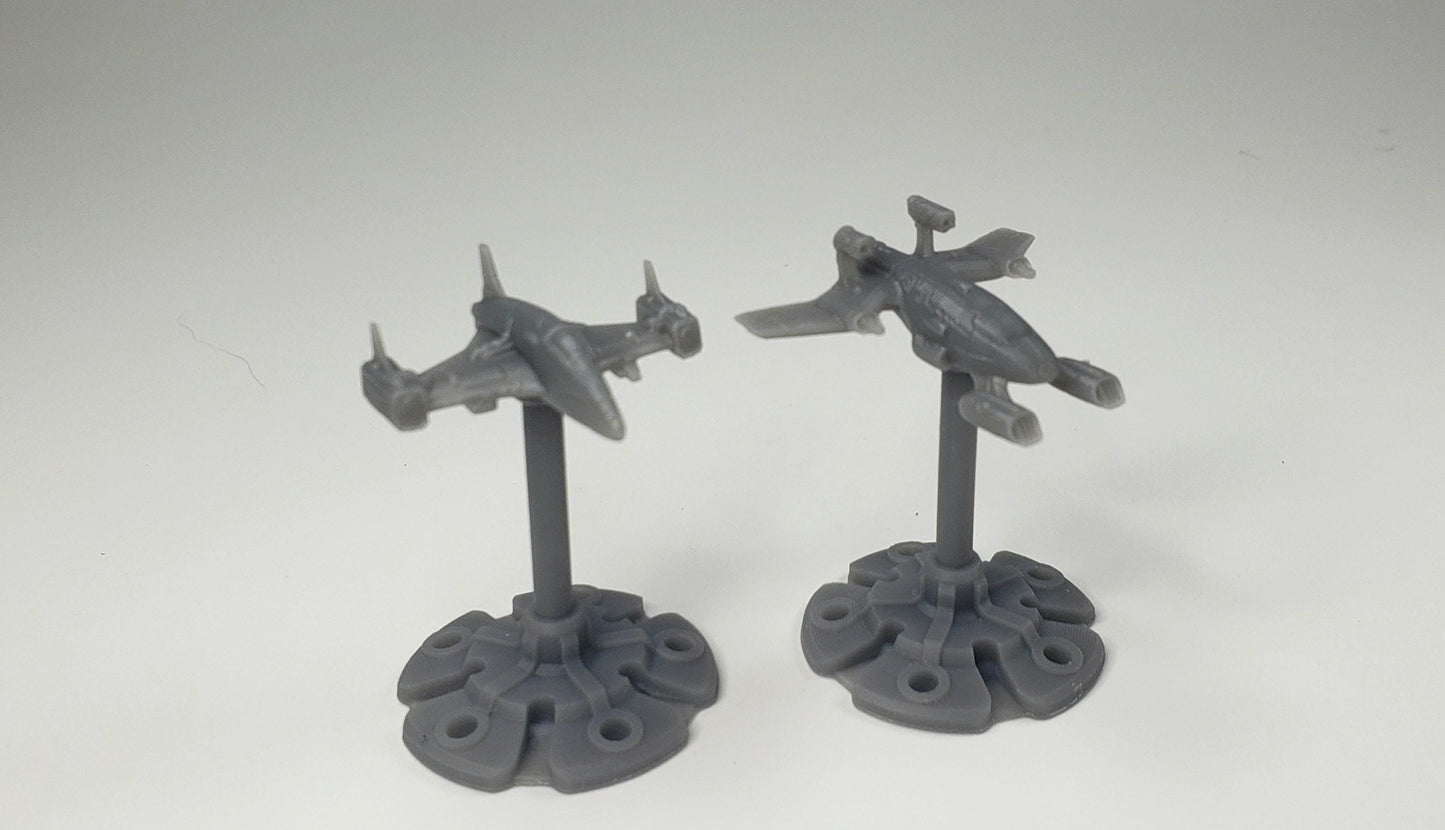 2pc Civilian Short Range Fighters - Fleetscale Mini | Twilight Imperium | Starfinder | Billion Suns | Starmada | Firefly | Tera Conflict