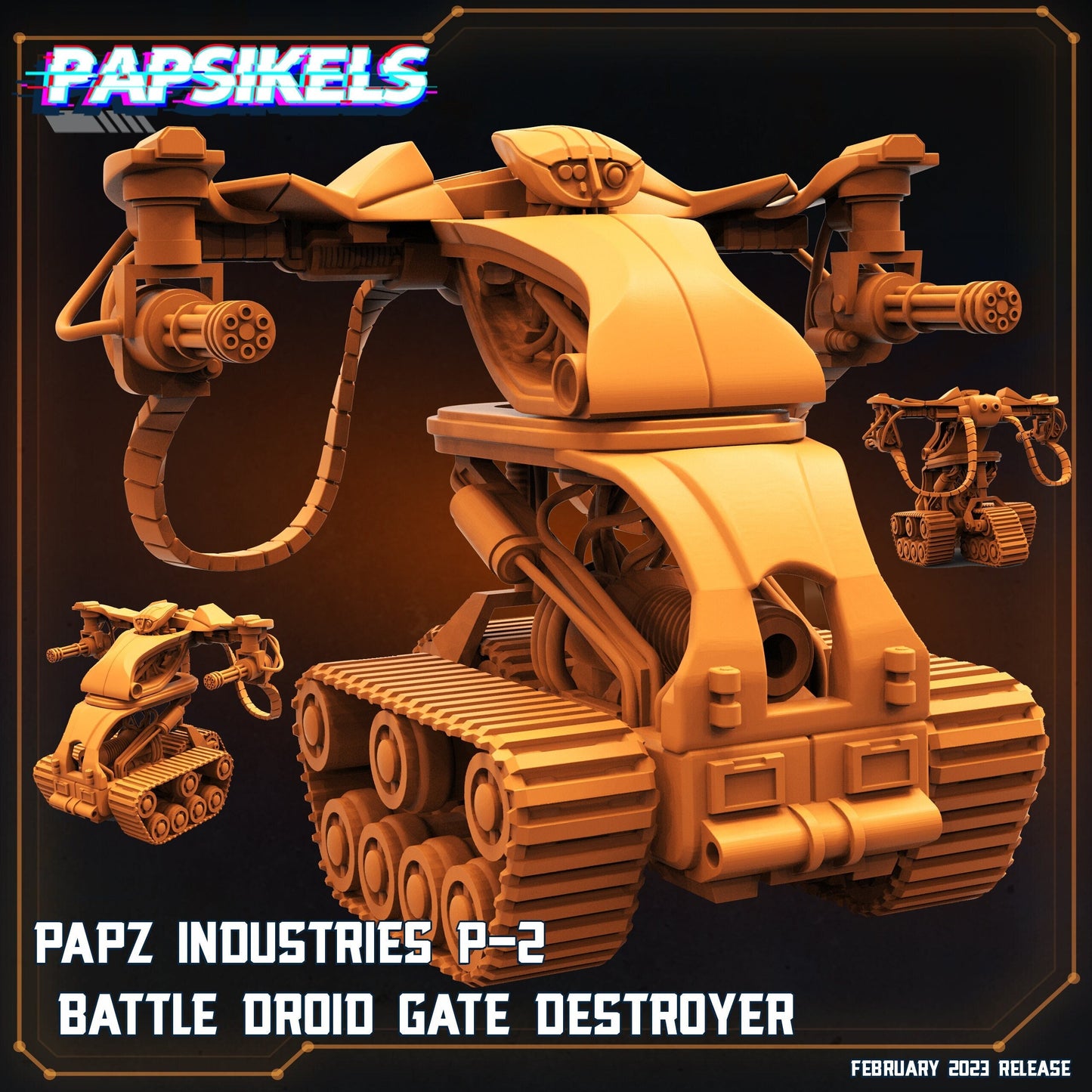 P2 Droid Gate Destroyer - Resin 3D Print Alien Miniature | RPG | Sci fi | Cyberpunk | Role Playing | DnD | Papsikel Star Entrance