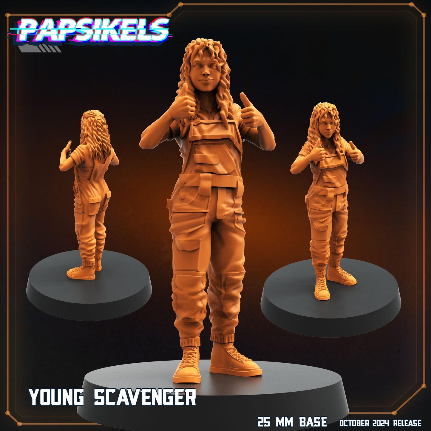 Young Scavengers - 32mm Scale Alien Miniature | RPG | Sci fi | Cyberpunk | Role Playing | DnD | Papsikel