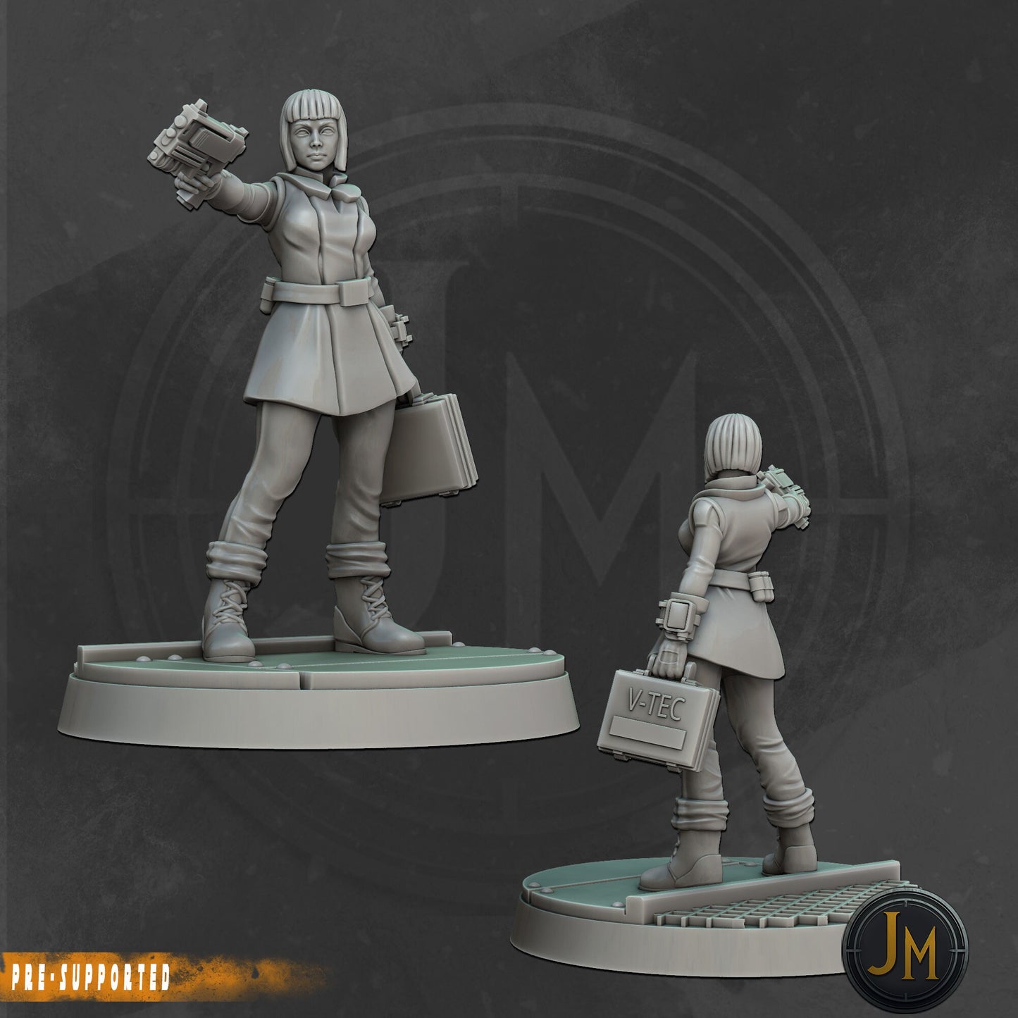 8pc Bunker Security Set - 28mm 32mm Scale Badlands Miniature  | Cyberpunk | | Nuke World