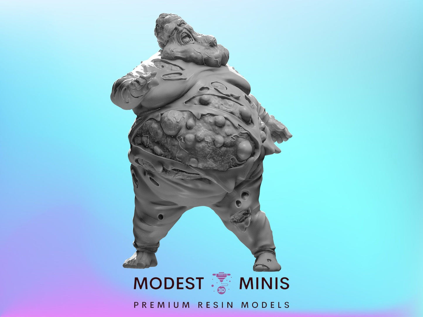 Zombie Bloated | 28mm - 100mm Scale Resin Mini | Zombicide | Vaultz