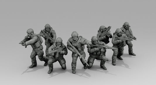 8pc German KSK Squad Set - 28mm Scale Resin Military Miniature | Zona Alfa | Spectre Ops Mini
