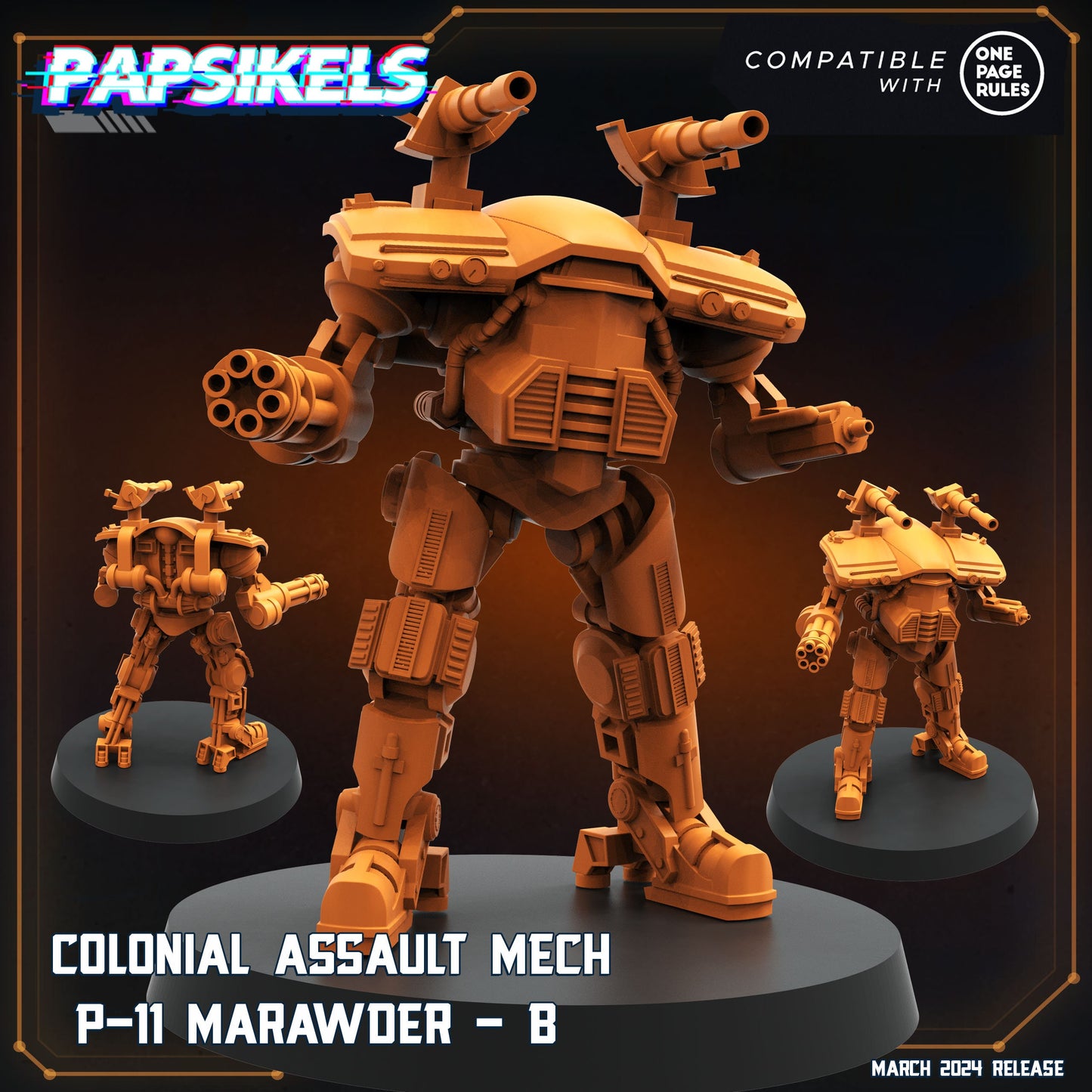 P11 Marawder Mechs - 32mm Scale Alien Miniature | RPG | Sci fi | Law Upholders | Role Playing | DnD | Papsikel