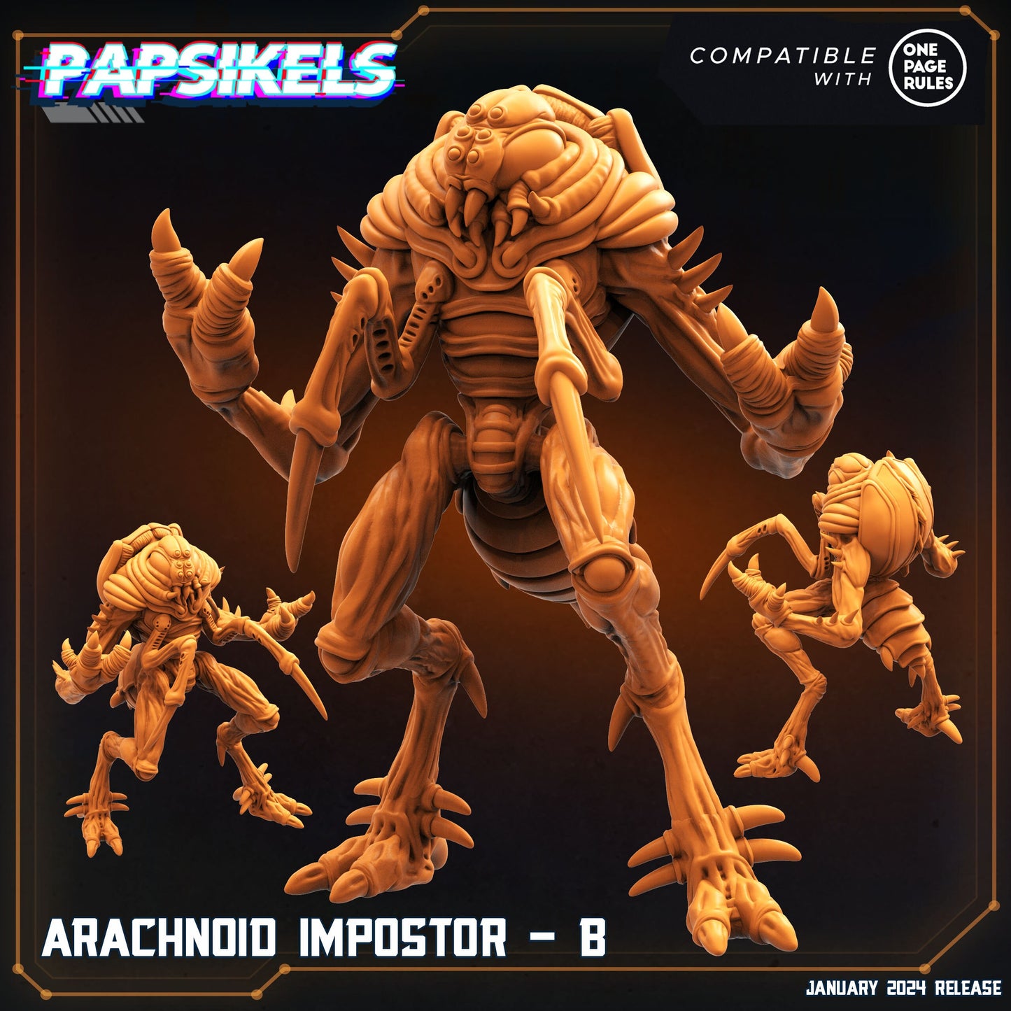Arachnoid Impostors - 32mm Scale Alien Miniature | RPG | Sci fi | Cyberpunk | Role Playing | DnD | Papsikel