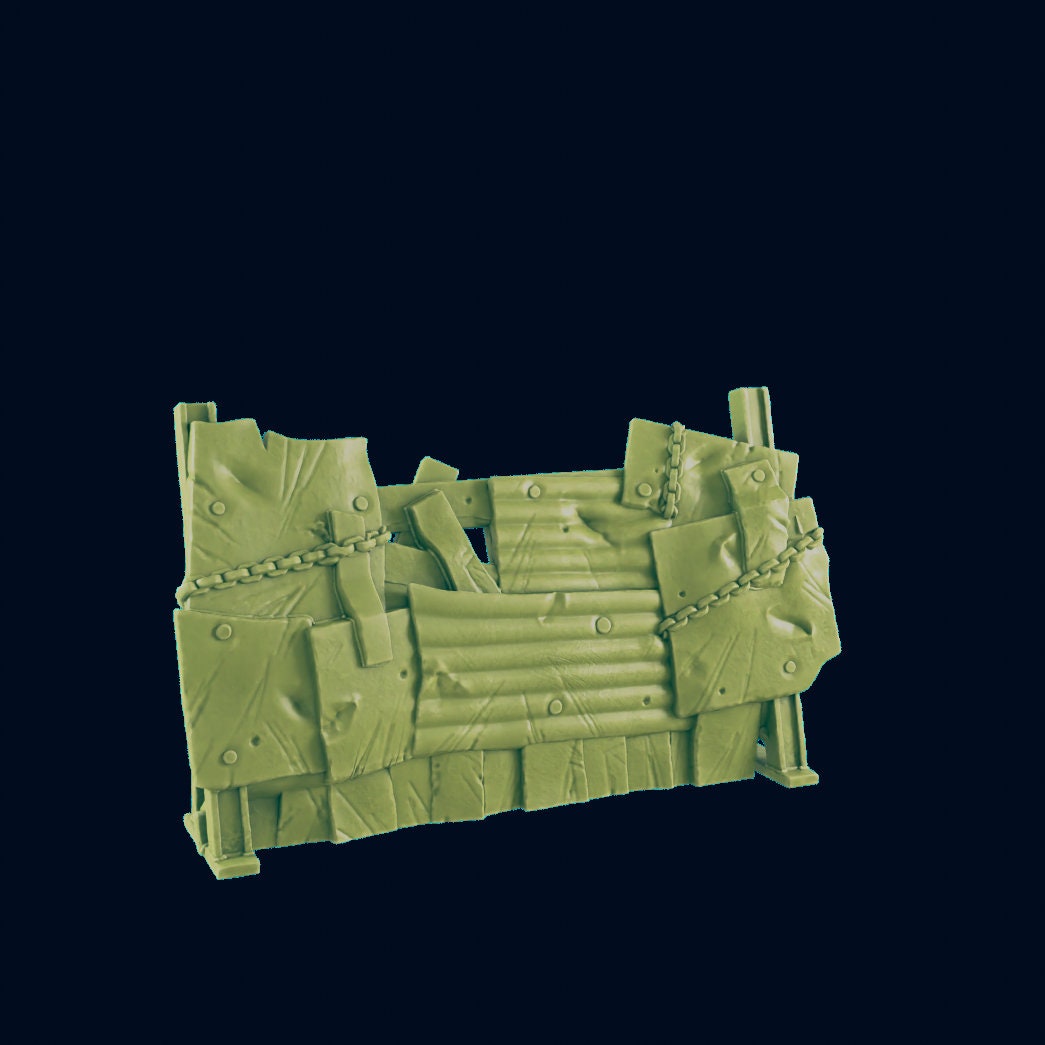 6pc Makeshift Fence Barricade | 28mm - 54mm Scale | Survivor Terrain | Fantasy Scatter | Sci Fi Terrain | EC3D Badlands