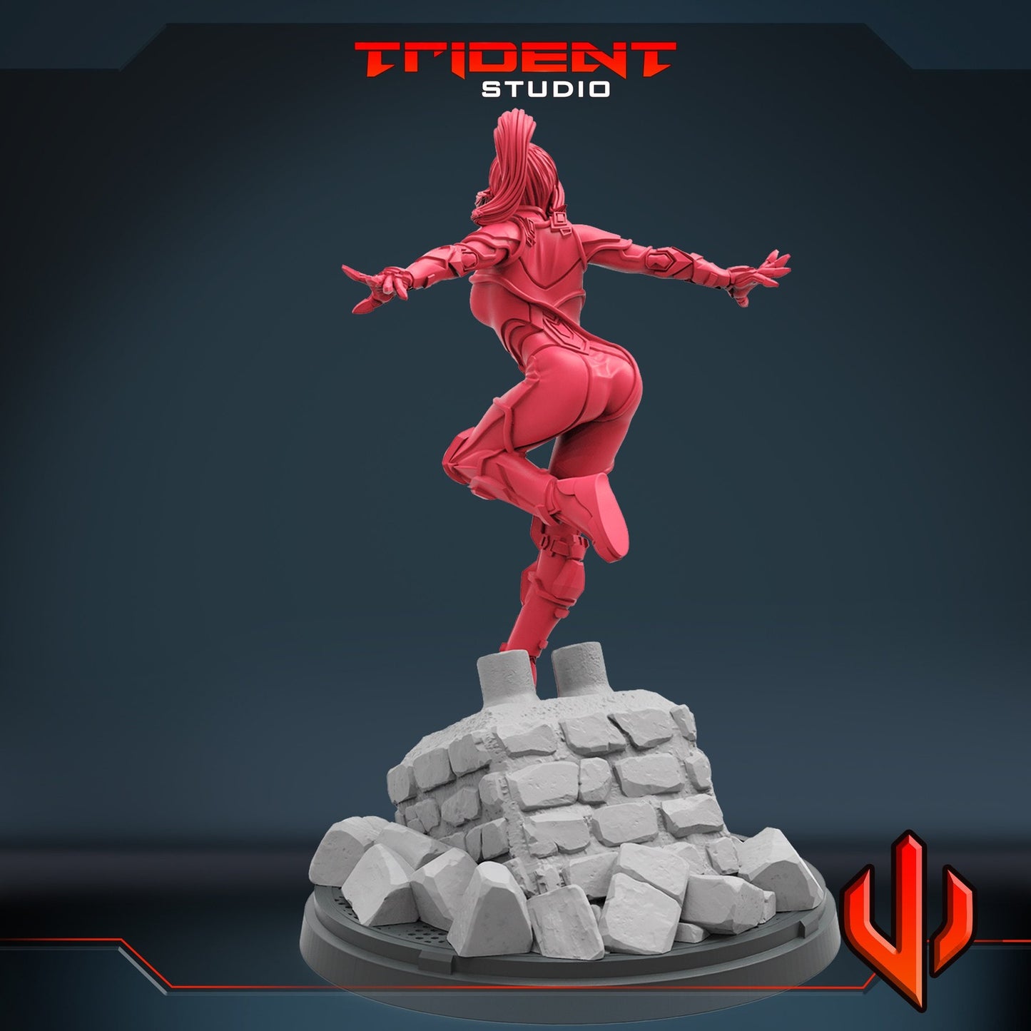 Lady Black Pussycat - 40mm  Miniature | Crisis Protocol Proxy | Trident