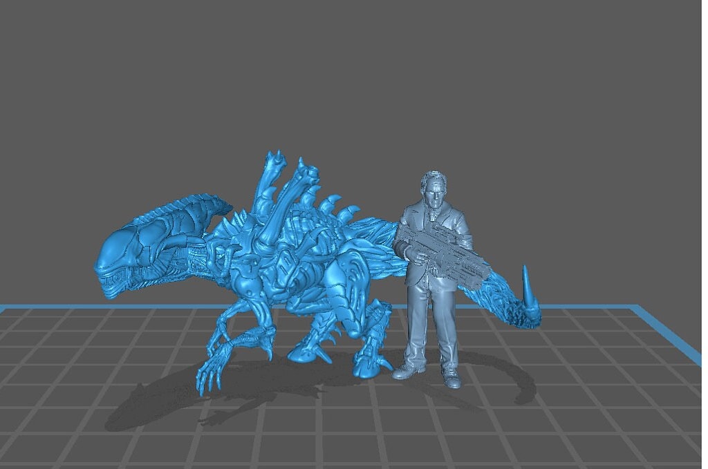 Xeno Parasaurolophus - 32mm Scale Alien Miniature | RPG | Sci fi | Cyberpunk | Role Playing | DnD | Papsikel