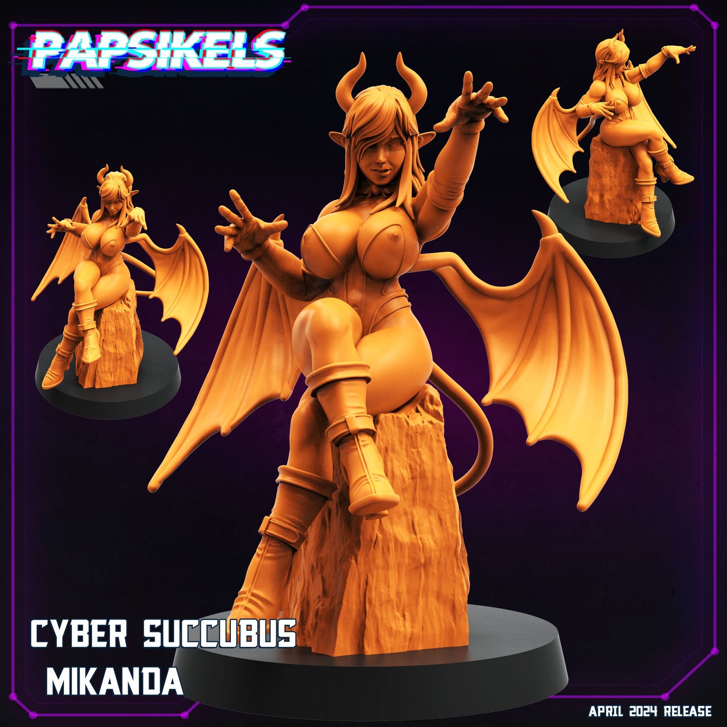 Cyber Succubus - Resin Cyberpunk Miniature  | Papsikels