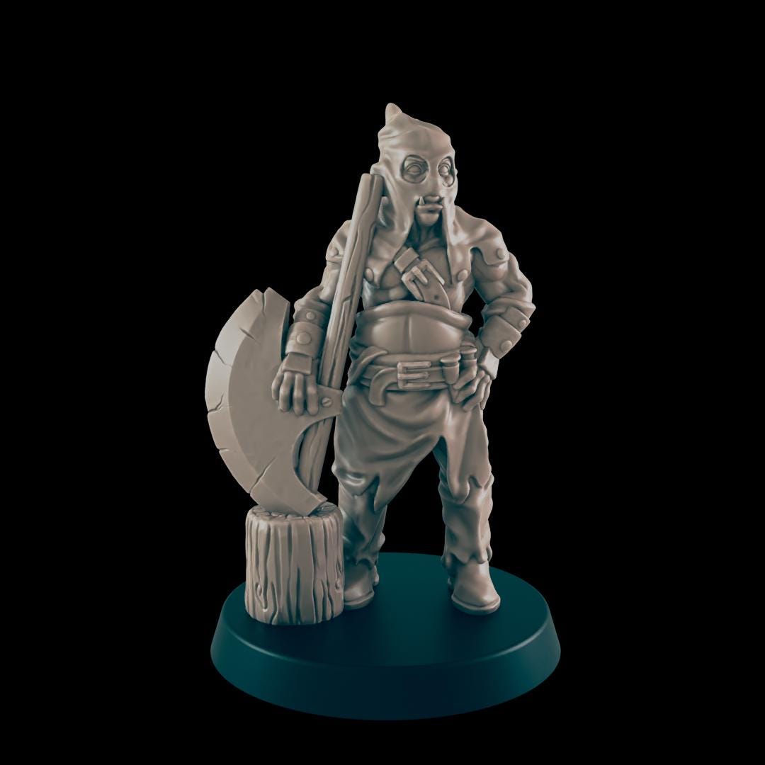Half-Orc Folk | 25mm - 100mm Scale | DnD | EC3D Fantasy Mini | Everyday Folk