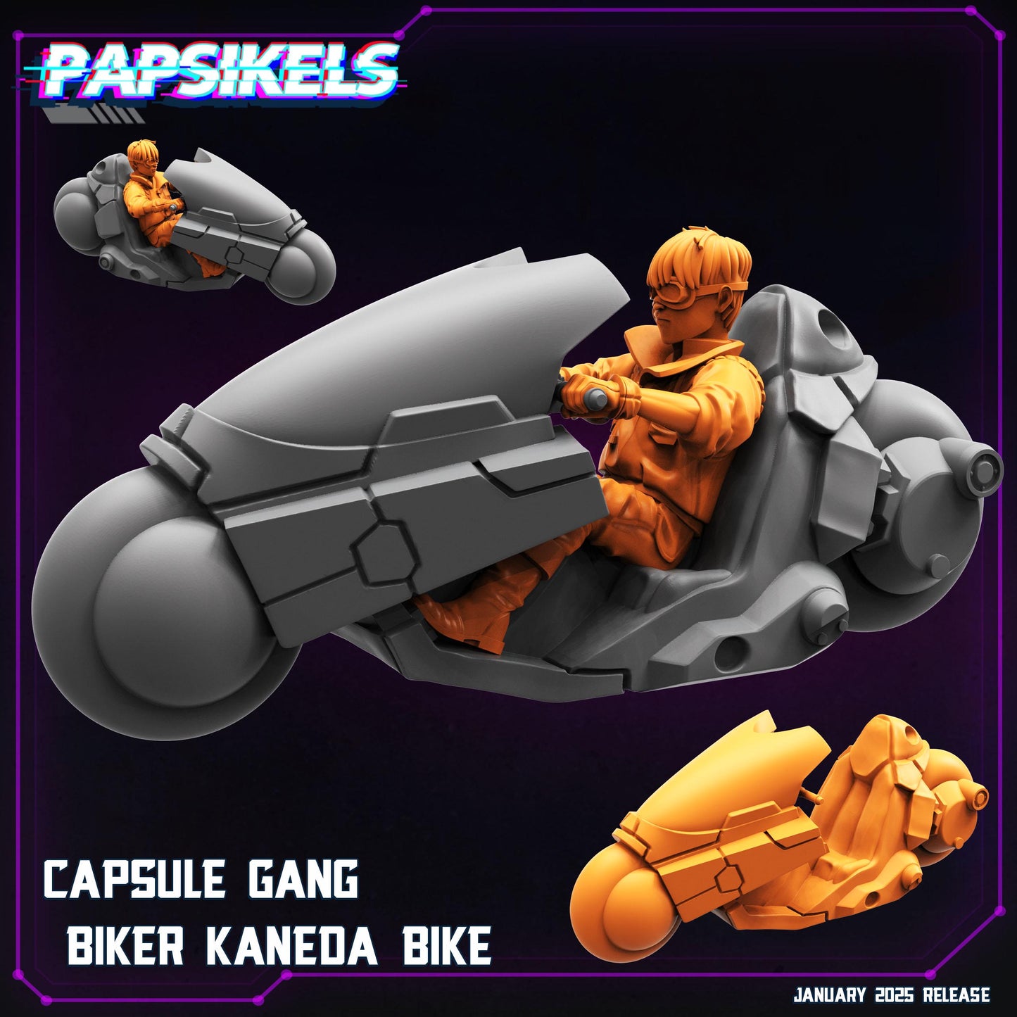 Capsule Gang Bikers - 28mm 32mm 40mm Scale Cyberpunk Miniature  |  Blade Runner | | Papsikels