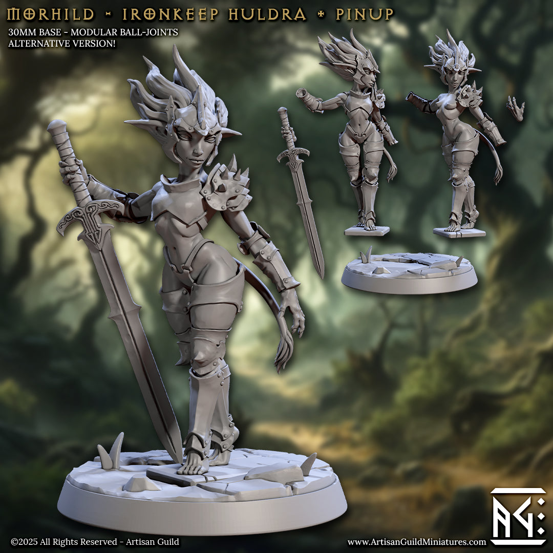 The image is a 3D model of a female character with a fierce expression, wearing a helmet and holding a sword. The character appears to be a warrior or warrior-like figure, with a fierce and determined demeanor.