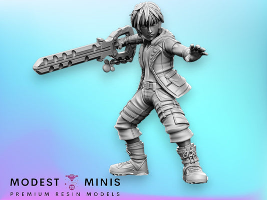 Keyblade Rik - 28mm 32mm Scale DnD Miniature | Dungeons and Dragons | RN Estudio
