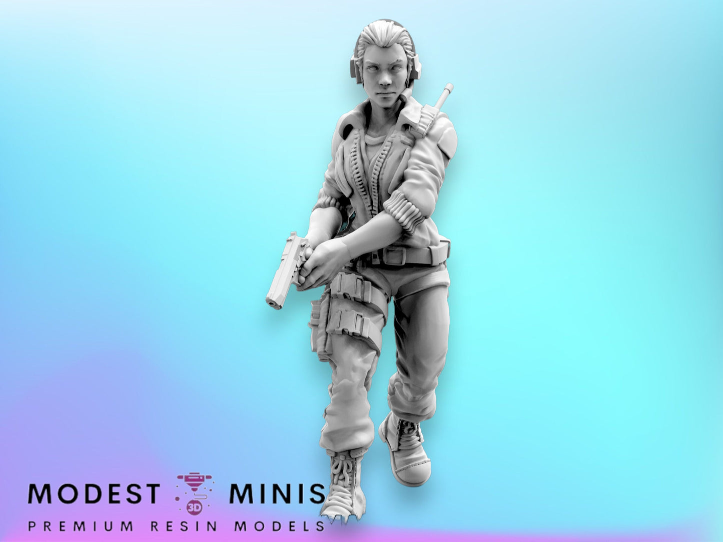 Colonial Marine Pilot Anita Chezkova - 32mm Scale Alien Miniature | RPG | Sci fi | Cyberpunk | Role Playing | DnD | Papsikel