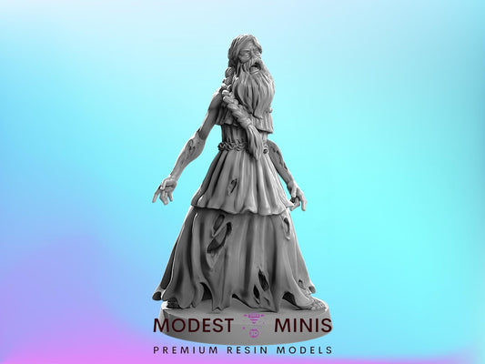 Zombie Bearded Woman 28mm - 100mm Scale Resin Mini Zombicide Walking Dead Zombicircus Vaultz