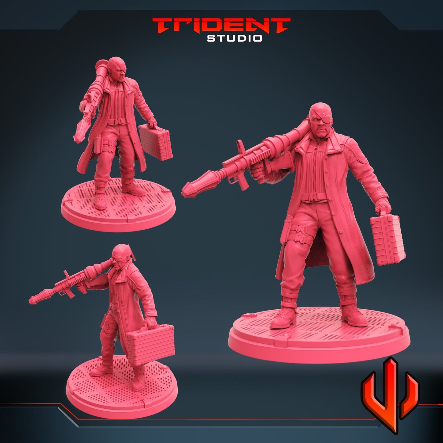 Eyepatch A Nick Fury - 40mm  Miniature | Crisis Protocol Proxy | Trident