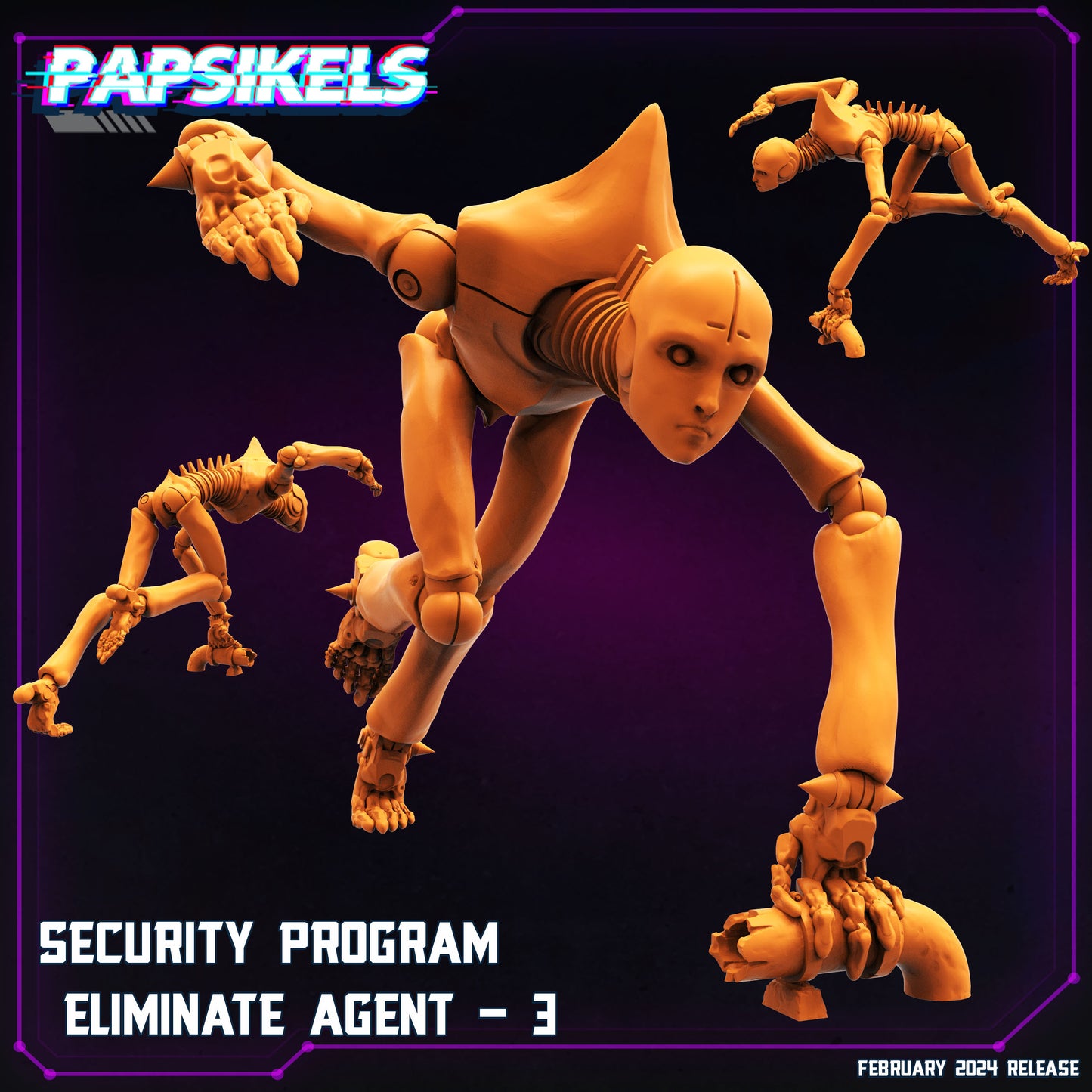 Security Program Eliminate Agent Set - Cyberpunk Miniature  | Papsikels
