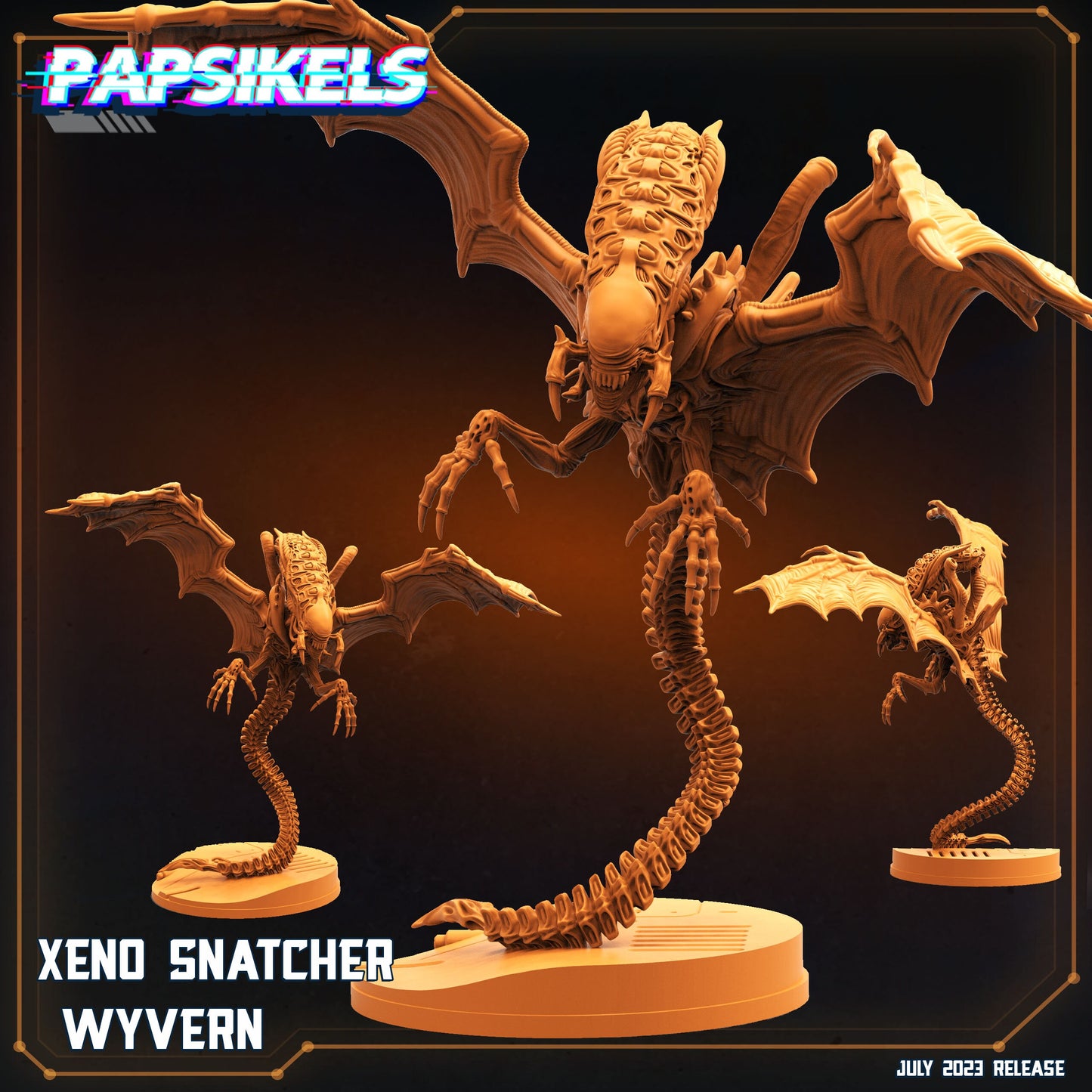 Xeno Snatcher Wyvern - 32mm Scale Alien Miniature | RPG | Sci fi | Cyberpunk | Role Playing | DnD | Papsikel Xenowars