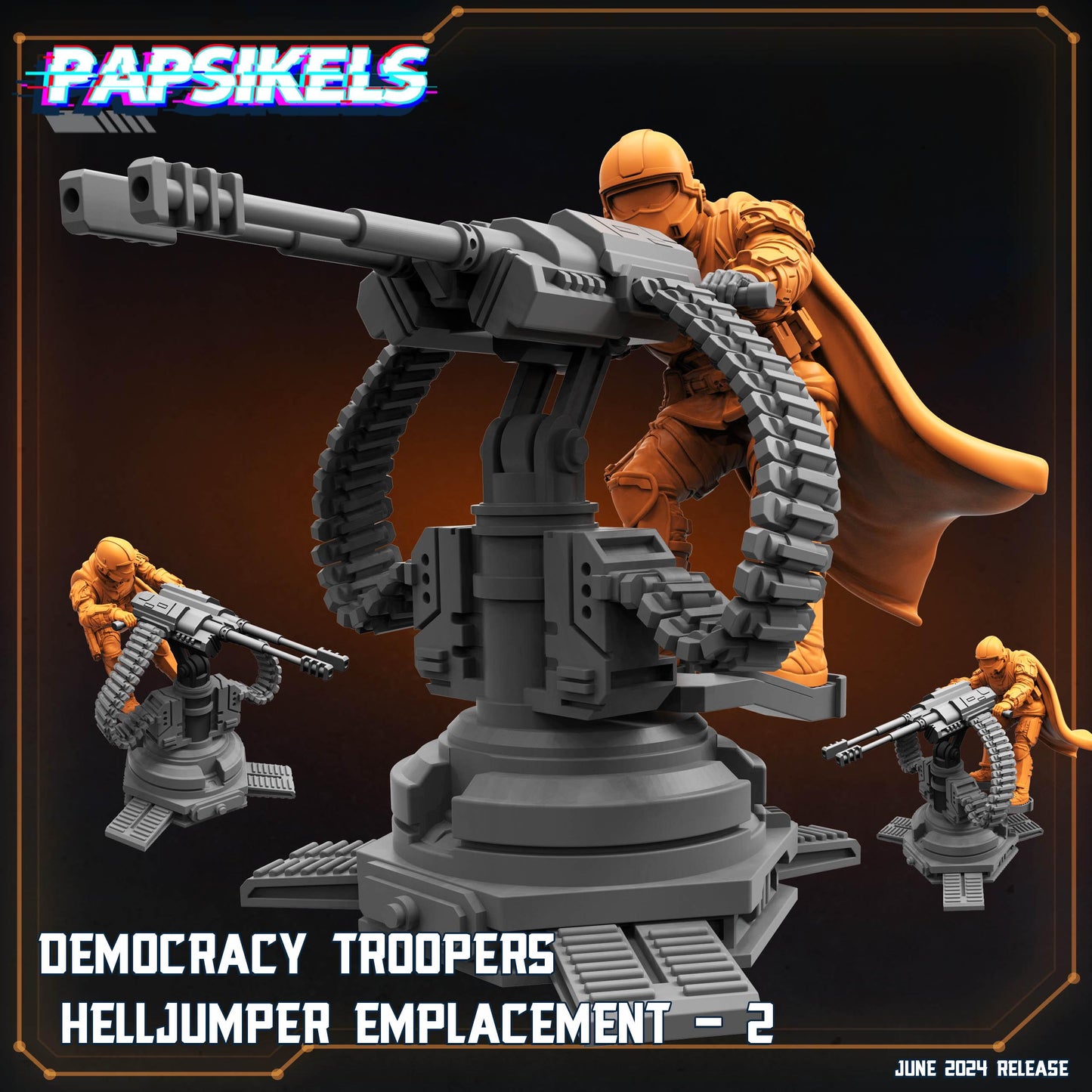 Helljumper Emplacement Machine Gun - 32mm Scale Alien Miniature | RPG | Sci fi | Role Playing | DnD | Papsikel