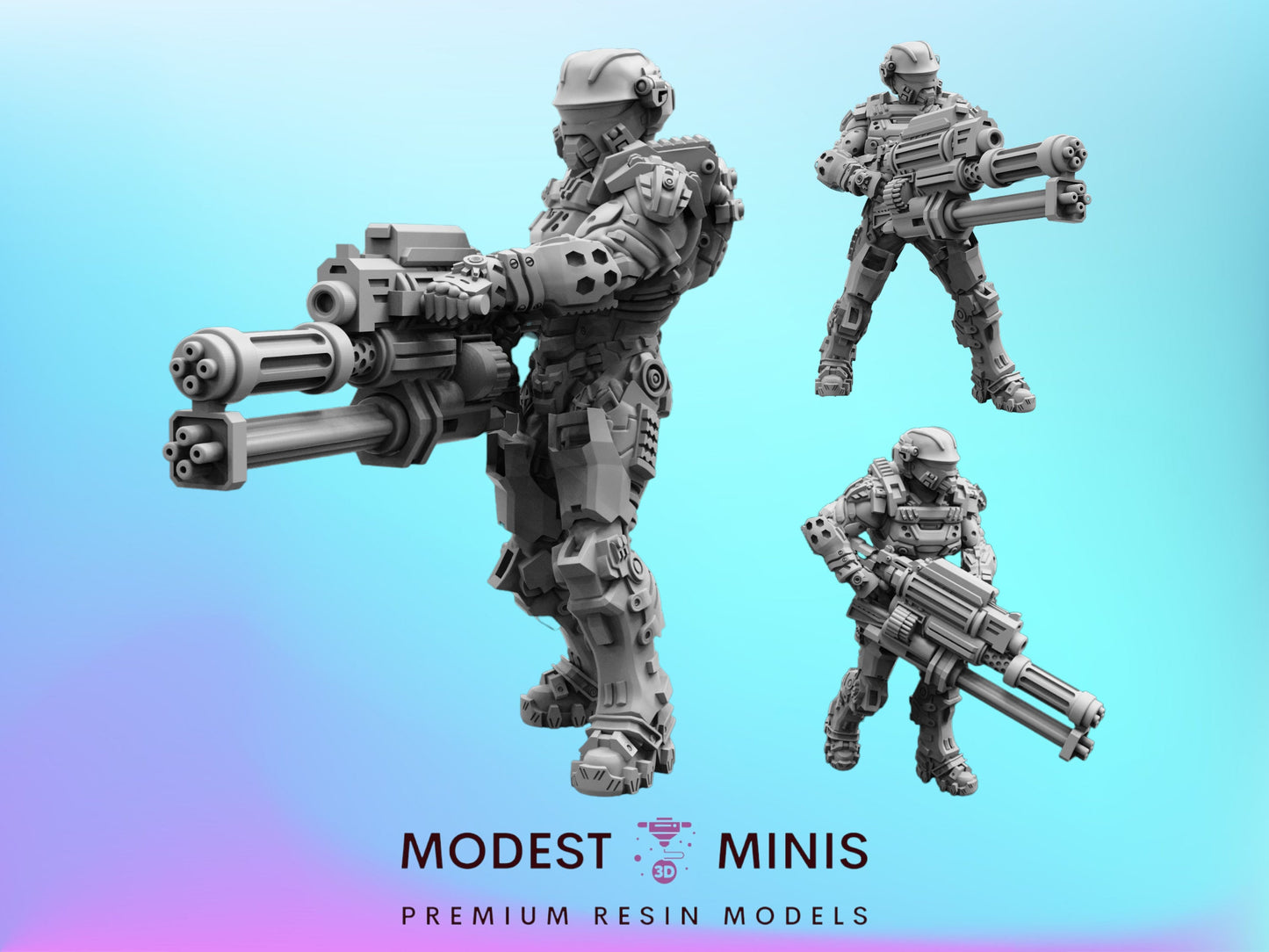 Space Military Heavy Gunnery - 32mm Scale Miniature | RPG | Sci fi | Cyberpunk | Role Playing | Papsikel