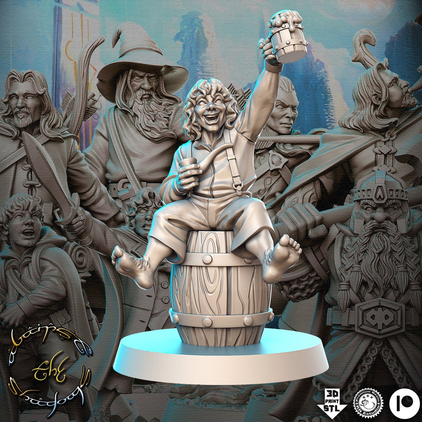 Pip Hobbit - 32mm Scale DnD Miniature | Dungeons and Dragons | JRPG Mini - RN Estudio