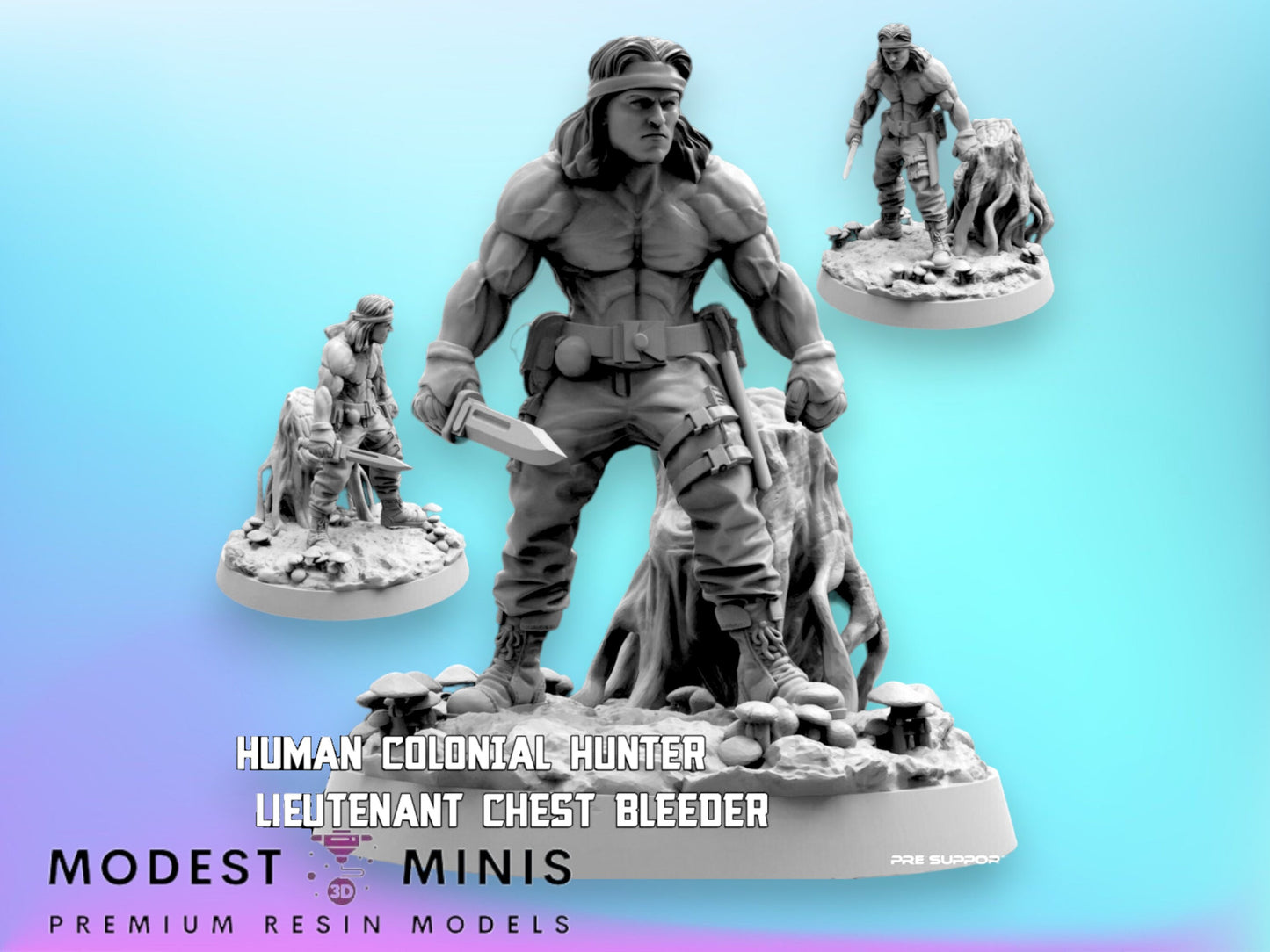 Human Chest Bleeder Machete - Resin 3D Print Alien Miniature | RPG | Sci fi | Cyberpunk | Role Playing | DnD | Papsikel
